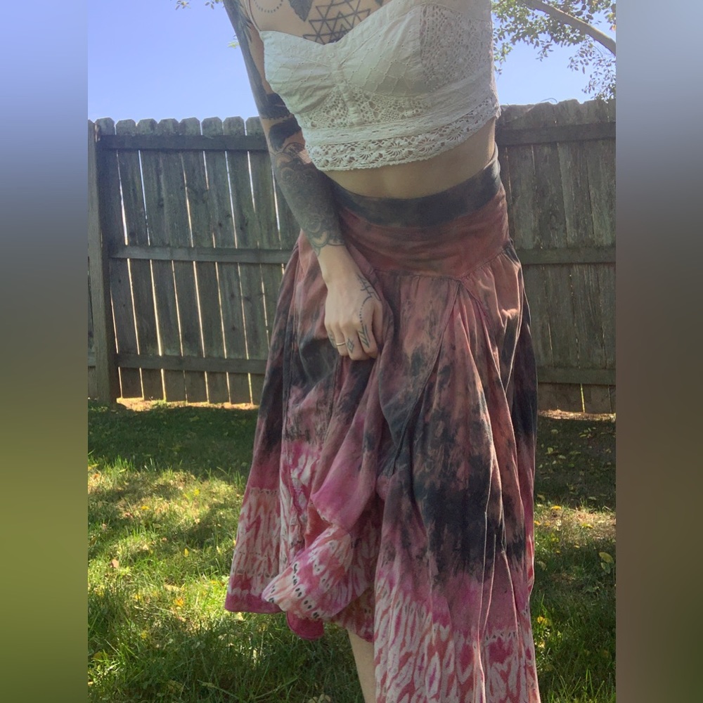 Beautiful pink and gray tie-dye fairy skirt